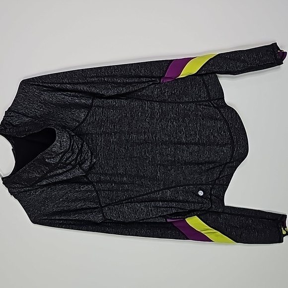 LULULEMON size 12 dark gray hooded zip up jacket - Picture 4 of 7